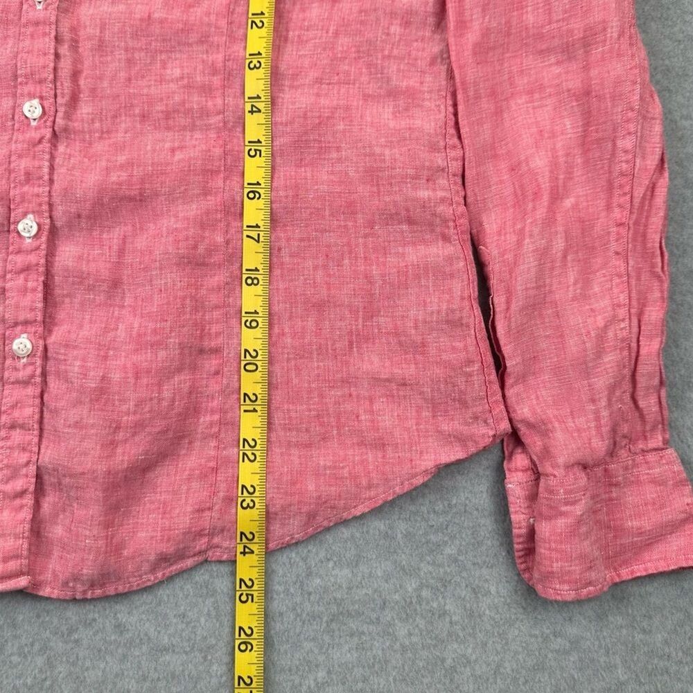Brooks Brothers 346 Red Long Sleeve Button Up Shirt 100% Linen Womens Size 14 - Picture 11 of 13
